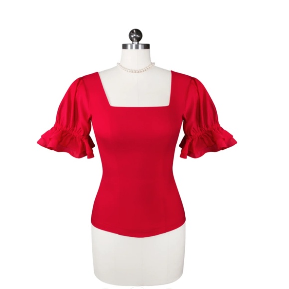 Kitten D'Amour Miss Strawberry Pageant Puff Sleeve Top - Picture 3 of 10